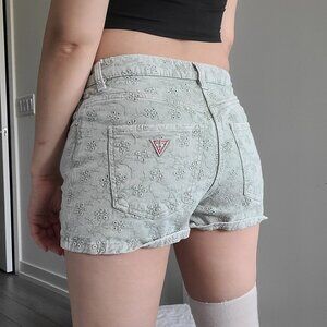 Guess Lac Mini Green Vintage Y2k Micro Shorts
